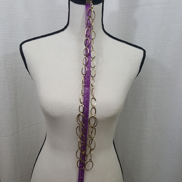 Statement  Multi- Open Circle Chain Lnk necklace - Picture 3 of 4